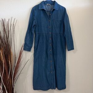 Talbots Classic Blue Denim Shirt Dress
